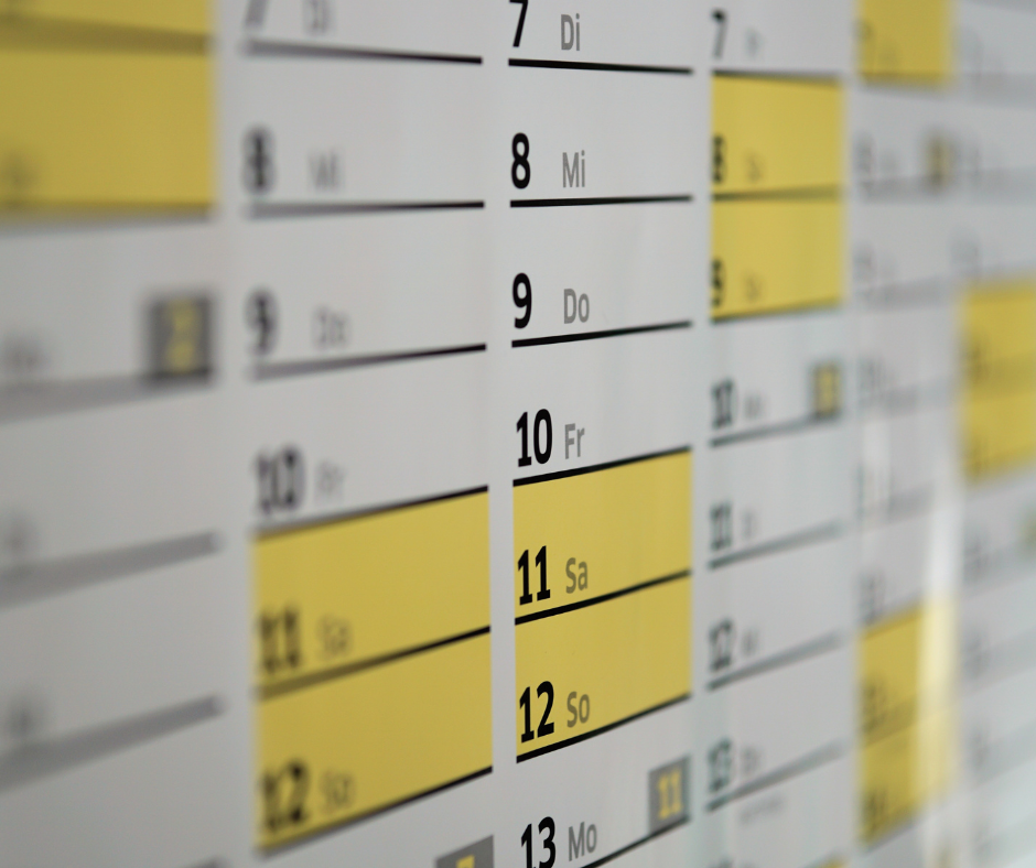 Calendrier des activités 2024-2025